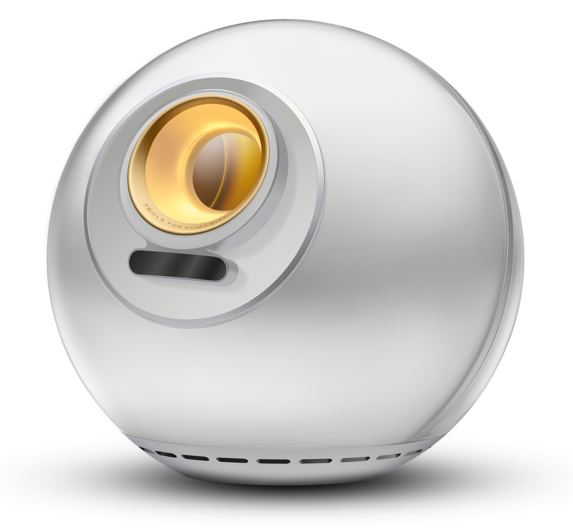 The Orb, with its silver housing and gold camera opening